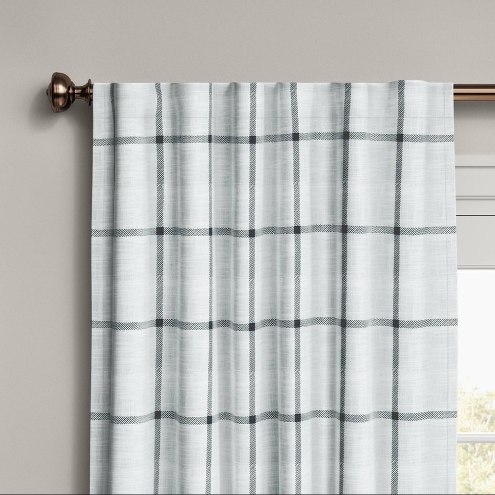 COPY - Threshold Blackout Window Curtain Panel Gray Stripe! 84x50” - Picture 6 of 7